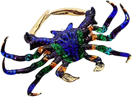 Witnystore 6 Longo Long Green Gold Crab de vidro soprado Figurina Multicolor Animal Life Sea Crystal Painted Miniatura Miniatura