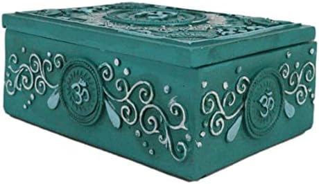 Ebros feng shui zen buda ohm símbolo sagrado lótus mandala flor caixa decorativa armazenamento stash buginket jóias caixas