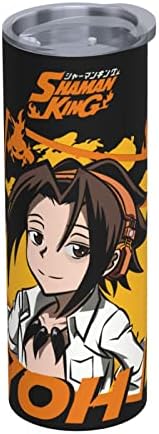 Urumax Anime Shaman King Stainless Stone Isolled Coffee Caneca com tampas e palhadas canecas de vácuo de parede