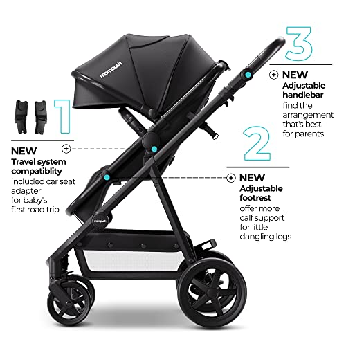 Mompush Meteor 2 bebê carrinho de bebê 2-em-1 com o modo bassinet-compatível com o principal assento infantil, adaptador