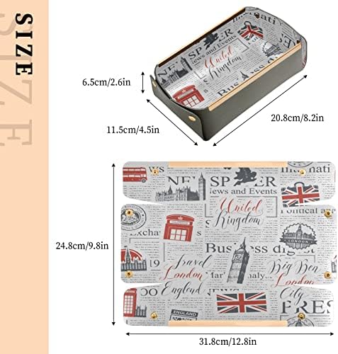 Xiua London tema Bandejeira de desktop Organizador de armazenamento - bandeja de cabeceira de cabeceira