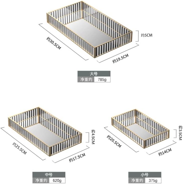 TJLSS Decoração de desktop multiuso Organizador de vidro listrado Crescedor de caixa de armazenamento cosmético Bandeja