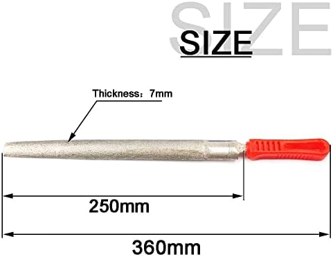 Arquivo de diamante Baisiky de 10 polegadas, meio redondo, alça de plástico com revestimento de diamante Ferramenta manual para moer