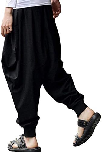Aitfineism masculino Hippie Boho Aladdin Yoga Harem calça