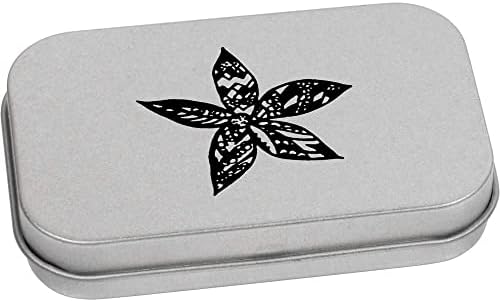 Azeeda 'Flor padronizada' Metal Articled Stationery Tin / Storage Box