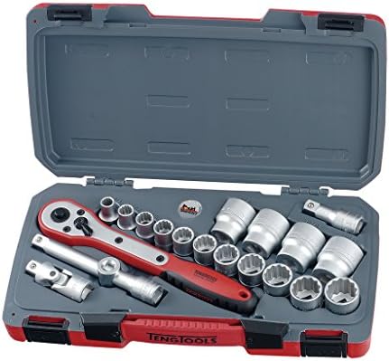 Teng Tools 20 peças 1/2 polegada de acionamento 12 pontos SAE SOCKET - T1220AF