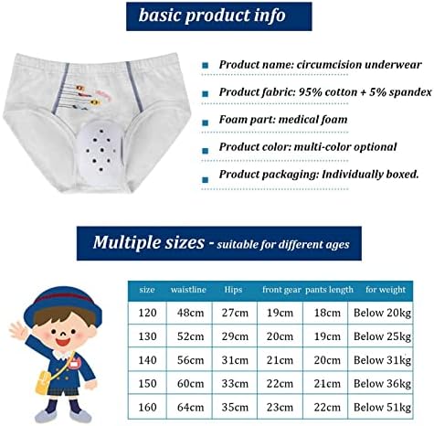 Izzya Foreskin Surgery Underwear para crianças, 2 mochilas respiráveis ​​após a circuncisão Special Protection Briefs, evite danos