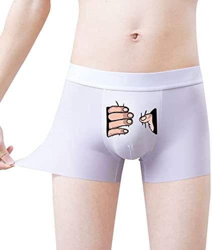 Mens boxers roupas íntimas masculino de seda de seda de seda engraçada personalidade criativa engraçada boyshort respirável.