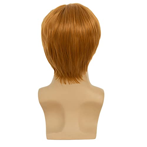 Beweig Mens peruca curta laranja traje de cabelo Substituição sintética Cosalidade Halloween Hair Wigs