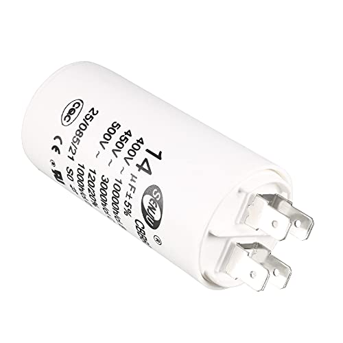 UXCELL CBB60 RUN CAPACITOR 14UF 450V AC DUPLE INSERT 50/60Hz Cilindro 70x35mm Branco para o motor da bomba de água do