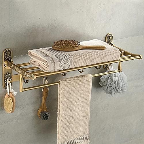 Toalha de toalha Fazrpip, porta de toalha de parede de toalha de banheiro, suporte de toalha de latão dobrável em alumínio,