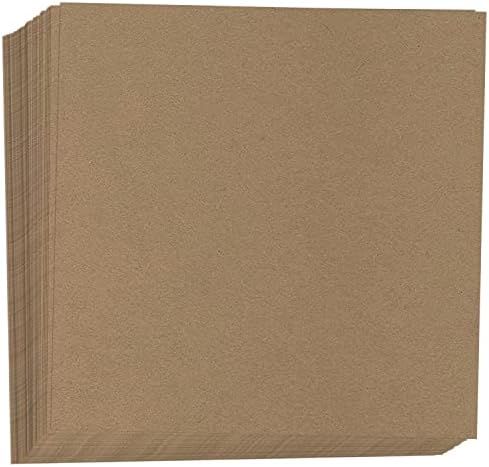Hamilco Brown Colorido Kraft Cardstock Scrapbook Papel 8x8 PESO DE PESADO PESADO 80 LB - 100 pacote