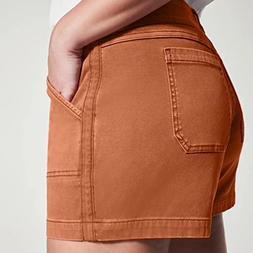 Shorts de lounge femininos de zlovhe, bolsos laterais de sarja macia feminina