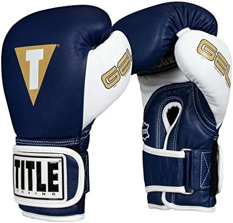 Título Boxing Gel World V2T Bag Luvas, Marinha/Branca/Ouro, Grande