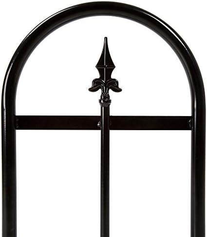 Aço da liga de jardim puro 50-127 Log Rack de lareira com design finial, preto