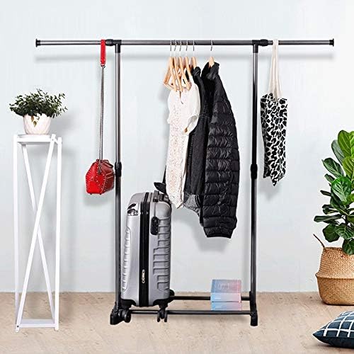 Czdyuf piso secagem rack de levantamento telescópico de roupas móveis roupas de trilho de trilho rack reforçado rack de casaco minimalista