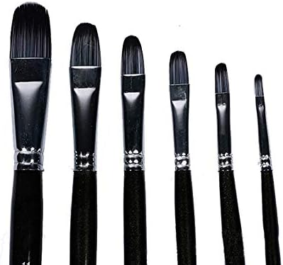 Floyinm 6pcs Cabeça redonda Cabelo de cabelo misto de cabelos pretos Arte de madeira preto