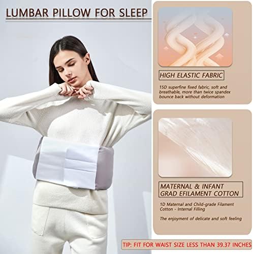 AMZDOTD Pillow de suporte lombar para dormir, proteção lombar com almofada alivie a dor, suporte perfeito para as costas