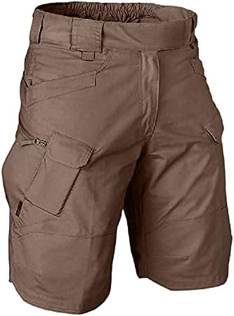 Wenkomg1 shorts táticos, estilo safari de safari, ripstop de cintura elástica de ripstop da cintura