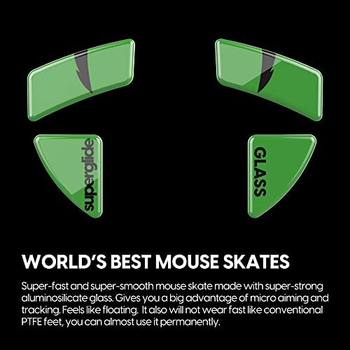 Superglide - Pés / patins mais rápidos e suaves de camundongos feitos com vidro impecável ultra forte super rápido e