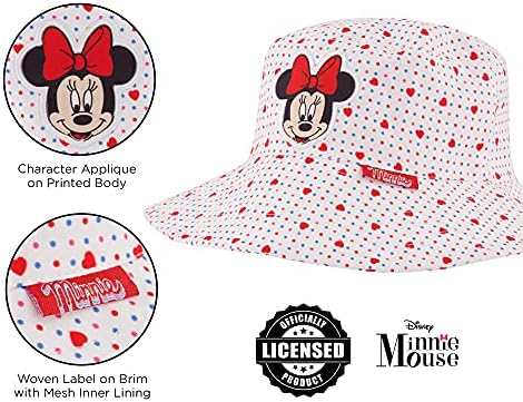 Disney Criano Sun, Minnie Mouse Kids Bucket Hat e Baseball Cap para meninas