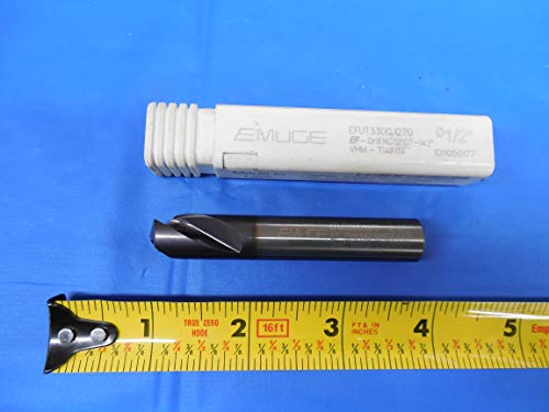 Emuge Solid Carbide EF-Drill NC Spot 142 grau 1/2 de alta precisão de diâmetro