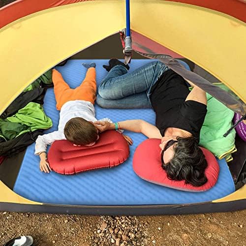 Colchão de acampamento duplo e auto-inflativo, bloco de dormir de 80 ”× 52”, sono ultra confortável para dormir 4 polegadas