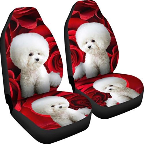 Tampas de assento de carro com estampa de cachorro Bichon Frise