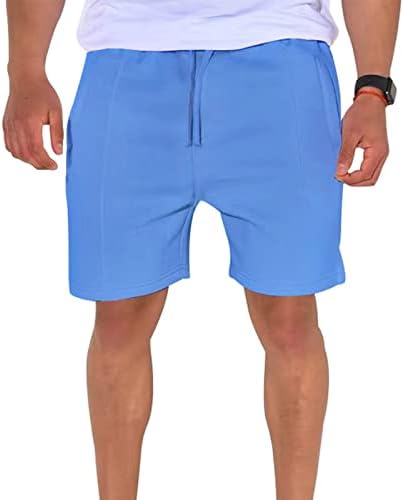 Wenkomg1 shorts para homens, shorts de ginástica atlética da cintura elástica sólida