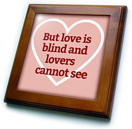 Imagem 3drose de coração com texto sobre amor - ladrilhos emoldurados