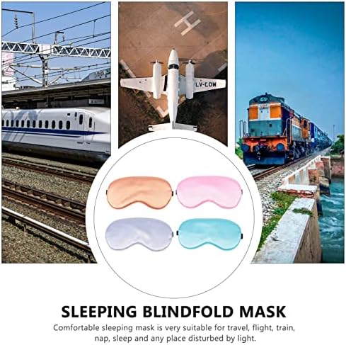 Fomiyes 8 PCs máscaras de sono de seda com cinta ajustável imitada máscara de tecido de seda olho de olho de olho