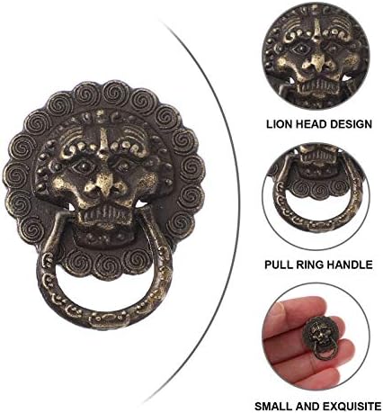 Botões do armário doiTool 24pcs 20mm anel antigo puxa o gabinete de cabeça de leão de bronze manuseadas na gaveta da gaveta