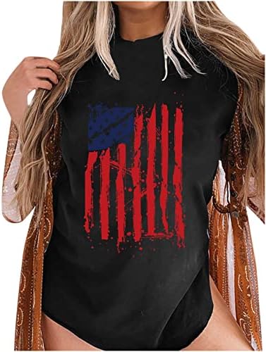 Bandeira americana de cerveja 4º de julho Tops for Women Independence Day Camisetas 2023 Verão Manga curta Blushs