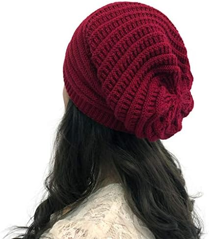 Mulheres sólidas Crochet Knit Winter Holey Splice Cap Hats Chapéus de outono Caps Men Haps Men Hats