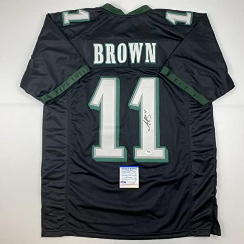 AJ A.J. autografado/assinado. Brown Philadelphia Black Football Jersey PSA/DNA COA