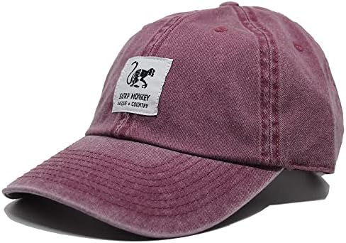 Capace de beisebol clássico Surf Monkey® - Cap boné de algodão não estruturado - Capace de beisebol de Surf Monkey® angustiado