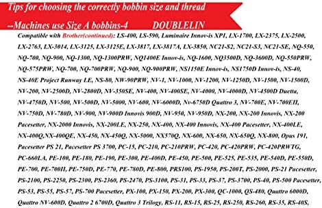 Doublelin, bobinas de pré -envergonhado, face de plástico, tamanho A, classe 15, 15J, SA156, 144pcs, cor branca, poliéster,