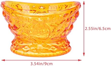 Happyyami cristal castiçal feng shui tigela de tesouro cinzeiro de cristal de ouro yuan bao basin riqueza porsperidade