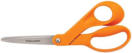 Fiskars Straight Handle Scissors, 8 polegadas, lâminas de aço inoxidável