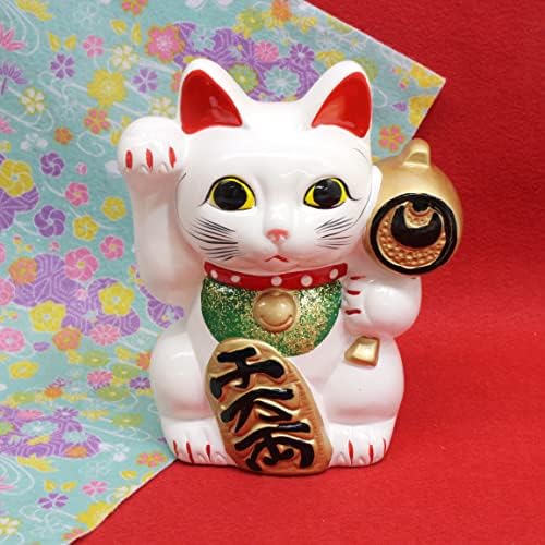 クラフト マン ハウス Maneki Cat, 小, branco/preto/vermelho