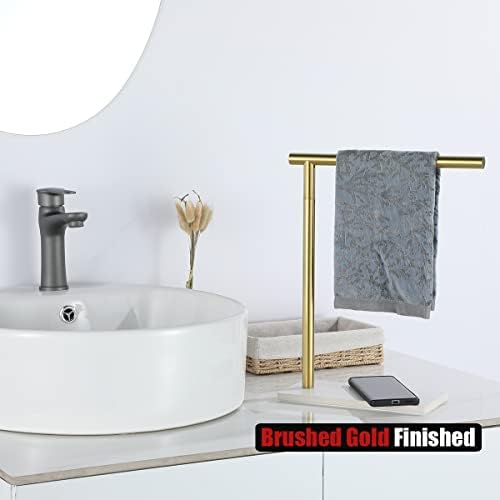 JQK Hand Towel Stand Gold, moderno rack de árvores sem bancada com barra de 12 polegadas, 304 aço inoxidável engross