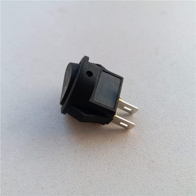 40pcs Rocker Switch Black Rocker Switch 2 pés 2nd 16mm Rocker redondo interruptor 250V 3A interruptor