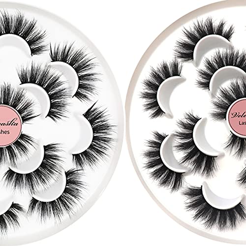 VELEASHA 5D FAUX Mink Lashes 2 Styles Madeiro de luxo cílios falsos 14 pares