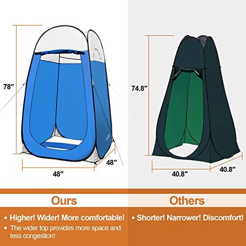 Acessórios de líder Pop -Up Shower Tenda Molhendo a tenda da barraca Tent de 4 'x 4' x 78 tamanho grande