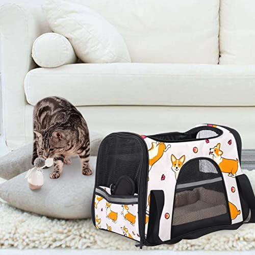 Airline aprovada portadoras de animais de estimação Bolsa fofa corgi cachorro padrão borboleta padrão portátil portátil portátil transportadora