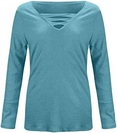 Suéteres Trebin para mulheres, senhoras Casual Gradiente Colorido Slim Fit de U-deco