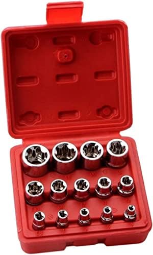 HEIMP CRV MATERIAL 14PCS/SET E TORX STAR FEMANHO FEMANHO CONJUNTO DE 1/2 3/8 1/4 Drive E4 - E24 Repair Ferramenta