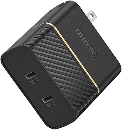 OtterBox USB -C dupla porta de carga rápida Carregador, 50W Combined - Black Shimmer