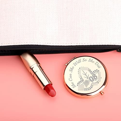 Ujims Sorority Gift Pink e Green Lvy Leaf Compact Makeup Mirror Parafernália Presente de graduação para mulheres meninas