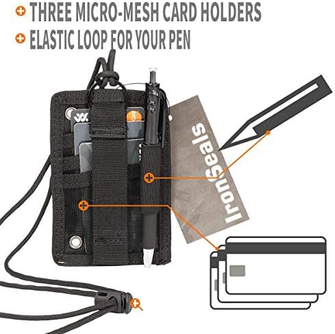 Ironseals Tactical Id Card Holder Hook & Loop Patch Cracete de crachá destacável Rispitador rápido Rip-Away com anel de chave